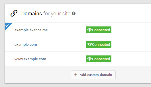 Connected custom domains