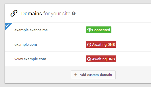 Custom domain list