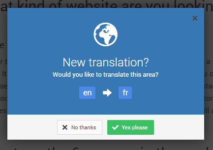 New translation information window